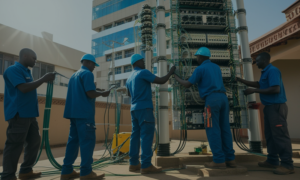 A group of technicians working